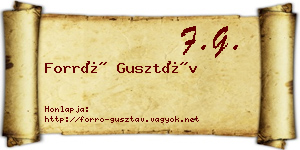 Forró Gusztáv névjegykártya