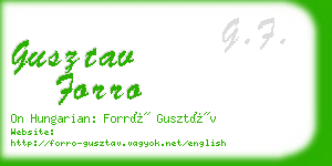 gusztav forro business card